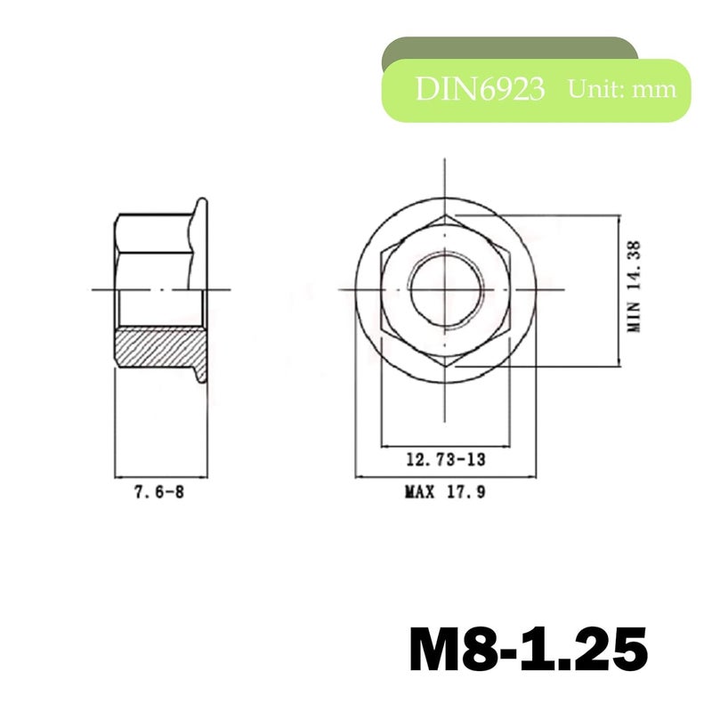 sotoolstop Store M8 Flange Nuts, 304 Stainless Steel M8-1.25 Serrated Flange Hex Lock Nuts, 20Pcs-Pack - Image 4